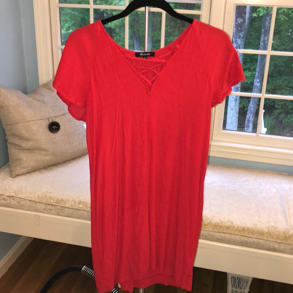 Red chenille dress from Madewell